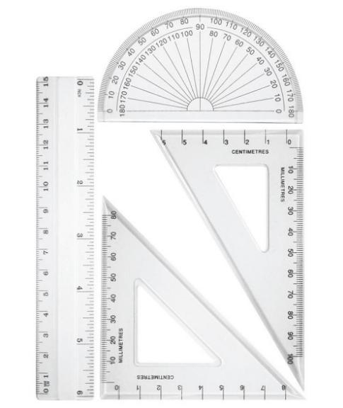 4 Pièces Equerre de Géométrie Hypoténuse 160 cm en Plexiglassans Facette  Très Flexible Difficile à Casser