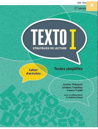 Texto 1, stratégies de lecture, textes simplifiés, cah. d'activités & numérique