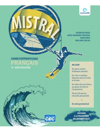 Mistral sec 4, cahier d'app+numérique+code gram.+exercices interactifs